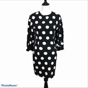 Zara Trafaluc round neck 3/4 sleeve polka dot pullover dress